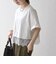 《予約》SHIPS any:〈洗濯機可能〉ジップ レース ヘム ハーフスリーブ TEE