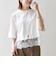 《一部予約》SHIPS any:〈洗濯機可能〉ジップ レース ヘム ハーフスリーブ TEE