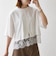 《一部予約》SHIPS any:〈洗濯機可能〉ジップ レース ヘム ハーフスリーブ TEE