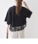 《一部予約》SHIPS any:〈洗濯機可能〉ジップ レース ヘム ハーフスリーブ TEE