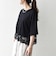 《一部予約》SHIPS any:〈洗濯機可能〉ジップ レース ヘム ハーフスリーブ TEE