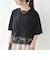 《一部予約》SHIPS any:〈洗濯機可能〉ジップ レース ヘム ハーフスリーブ TEE