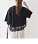 《一部追加予約》SHIPS any:〈洗濯機可能〉ジップ レース ヘム ハーフスリーブ TEE