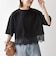 《一部予約》SHIPS any:〈洗濯機可能〉ジップ レース ヘム ハーフスリーブ TEE