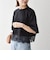 《一部予約》SHIPS any:〈洗濯機可能〉ジップ レース ヘム ハーフスリーブ TEE
