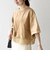 《予約》SHIPS any:〈洗濯機可能〉ジップ レース ヘム ハーフスリーブ TEE
