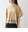 《一部予約》SHIPS any:〈洗濯機可能〉ジップ レース ヘム ハーフスリーブ TEE