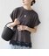〈手洗い可能〉レース コンビ フレンチ スリーブ TEE
