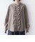【WEB限定】〈手洗い可能〉チェック フリル ロングスリーブ シャツ（ベージュ）