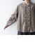 【WEB限定】〈手洗い可能〉チェック フリル ロングスリーブ シャツ（ベージュ）