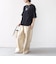 【WEB限定】〈手洗い可能〉ウェーブ クレープ ショート スリーブ カットソー