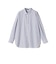 SHIPS Primary Navy Label:コットン タイプライター ビッグ シャツ （ライム/パープル）