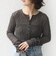《予約》〈手洗い可能〉シュリンク レース ヘンリーネック 2WAY プルオーバー