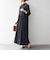 《予約》SHIPS any:〈手洗い可能〉ドット バンドカラー プリーツ ロング ワンピース