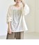 《予約》quaranciel:〈洗濯機可能〉フラワー ジャカード ギャザー プルオーバー
