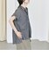quaranciel:〈手洗い可能〉シアー デニム フレンチスリーブ レギュラー シャツ