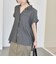 quaranciel:〈手洗い可能〉シアー デニム フレンチスリーブ レギュラー シャツ