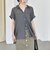 quaranciel:〈手洗い可能〉シアー デニム フレンチスリーブ レギュラー シャツ