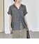 quaranciel:〈手洗い可能〉シアー デニム フレンチスリーブ レギュラー シャツ