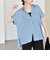 quaranciel:〈手洗い可能〉シアー デニム フレンチスリーブ レギュラー シャツ