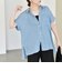 quaranciel:〈手洗い可能〉シアー デニム フレンチスリーブ レギュラー シャツ
