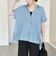 quaranciel:〈手洗い可能〉シアー デニム フレンチスリーブ レギュラー シャツ