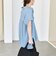 quaranciel:〈手洗い可能〉シアー デニム フレンチスリーブ レギュラー シャツ