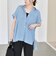 quaranciel:〈手洗い可能〉シアー デニム フレンチスリーブ レギュラー シャツ