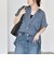 quaranciel:〈手洗い可能〉シアー デニム フレンチスリーブ レギュラー シャツ