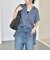 quaranciel:〈手洗い可能〉シアー デニム フレンチスリーブ レギュラー シャツ