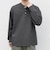 SHIPS any:〈洗濯機可能〉フクレ ジャカード リラックス ヘンリーネックTシャツ(ロンT)◆