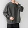 SHIPS any:〈洗濯機可能〉ワッフル ワンポイント クルーネック Tシャツ(ロンT)◆