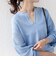 《予約》【WEB限定】〈手洗い可能〉配色 ステッチ アイレット スキッパー ニット