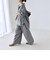 《予約》quaranciel:〈洗濯機可能〉ウールライク Vネック スキッパー シャツ & ワイド パンツ セットアップ