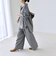《予約》quaranciel:〈洗濯機可能〉ウールライク Vネック スキッパー シャツ & ワイド パンツ セットアップ