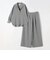 《予約》quaranciel:〈洗濯機可能〉ウールライク Vネック スキッパー シャツ & ワイド パンツ セットアップ