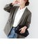 《予約》【WEB限定】〈手洗い可能〉襟 タック サテン ロング スリーブ ブラウス
