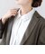 《予約》【WEB限定】〈手洗い可能〉襟 タック サテン ロング スリーブ ブラウス