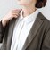 《予約》【WEB限定】〈手洗い可能〉襟 タック サテン ロング スリーブ ブラウス