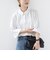 《予約》【WEB限定】〈手洗い可能〉襟 タック サテン ロング スリーブ ブラウス