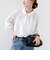 《予約》【WEB限定】〈手洗い可能〉襟 タック サテン ロング スリーブ ブラウス
