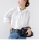 《予約》【WEB限定】〈手洗い可能〉襟 タック サテン ロング スリーブ ブラウス