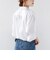 《予約》【WEB限定】〈手洗い可能〉襟 タック サテン ロング スリーブ ブラウス