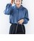 《予約》【WEB限定】〈手洗い可能〉襟 タック サテン ロング スリーブ ブラウス