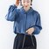 《予約》【WEB限定】〈手洗い可能〉襟 タック サテン ロング スリーブ ブラウス