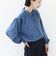 《予約》【WEB限定】〈手洗い可能〉襟 タック サテン ロング スリーブ ブラウス