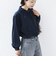 《予約》【WEB限定】〈手洗い可能〉襟 タック サテン ロング スリーブ ブラウス