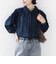 《予約》【WEB限定】〈手洗い可能〉襟 タック サテン ロング スリーブ ブラウス