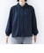 《予約》【WEB限定】〈手洗い可能〉襟 タック サテン ロング スリーブ ブラウス