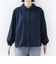 《予約》【WEB限定】〈手洗い可能〉襟 タック サテン ロング スリーブ ブラウス